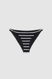 ANINE BING Bellamy Bikini Bottom - Black And White Stripe