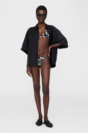 ANINE BING Bellamy Bikini Bottom - Black Bird Of Paradise - On Model Front 