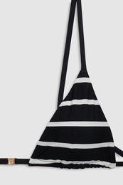 ANINE BING Bellamy Bikini Top - Black And White Stripe