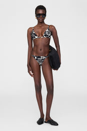ANINE BING Bellamy Bikini Top - Black Bird Of Paradise - On Model Front 