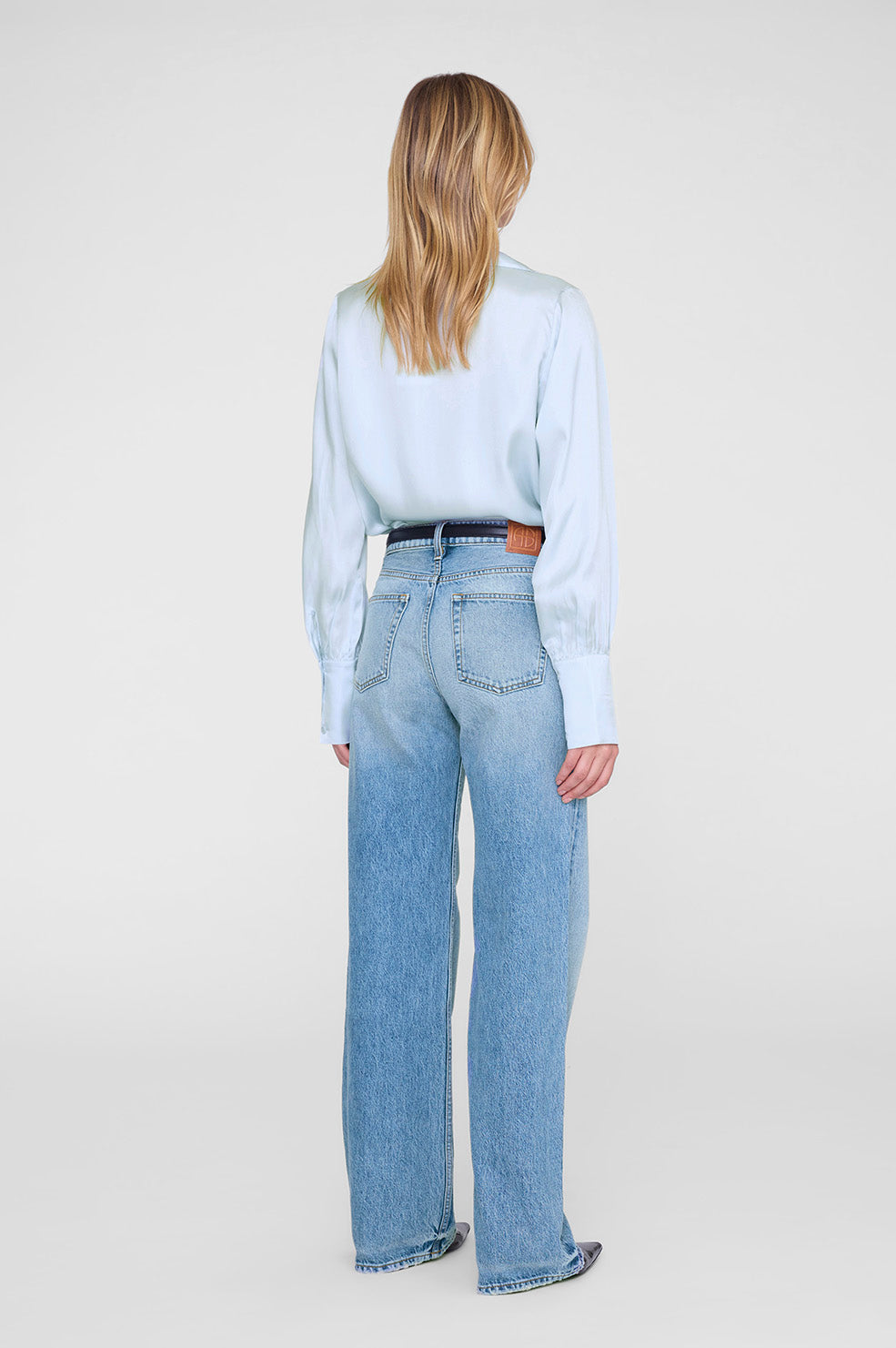 ANINE BING Bethany Shirt - Pale Blue - on model back 