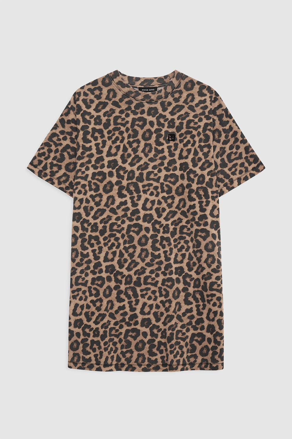 featured-img|Anine Bing Beth Mini Dress - Black And Brown Leopard -  Front View