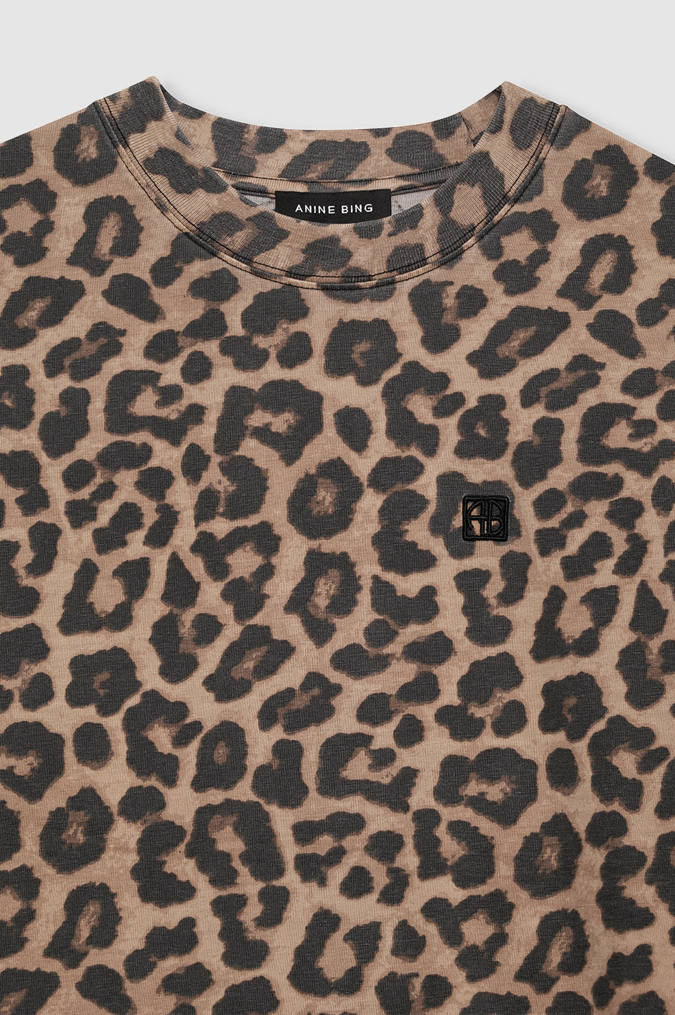 Anine Bing Beth Mini Dress - Black And Brown Leopard - Detail View