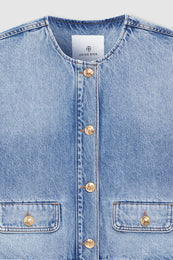 ANINE BING Blanche Jacket - Caspian Blue - detail view