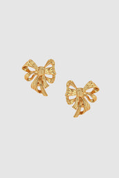 ANINE BING Bow Earrings - Gold - Front View