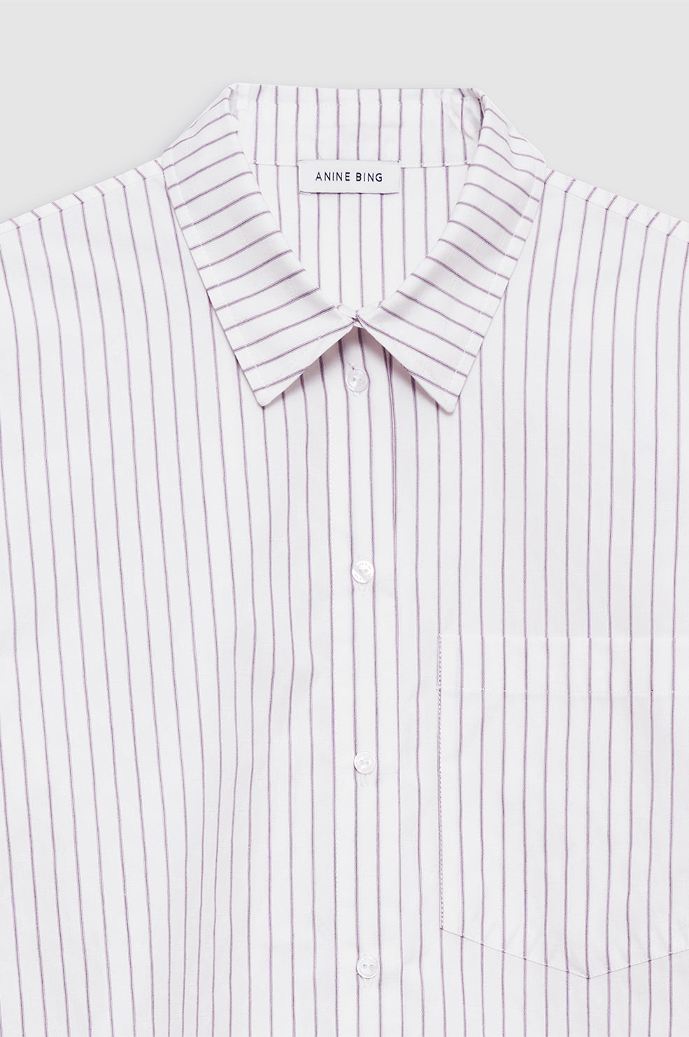 Braxton Shirt - White And Bordeaux Monogram Stripe