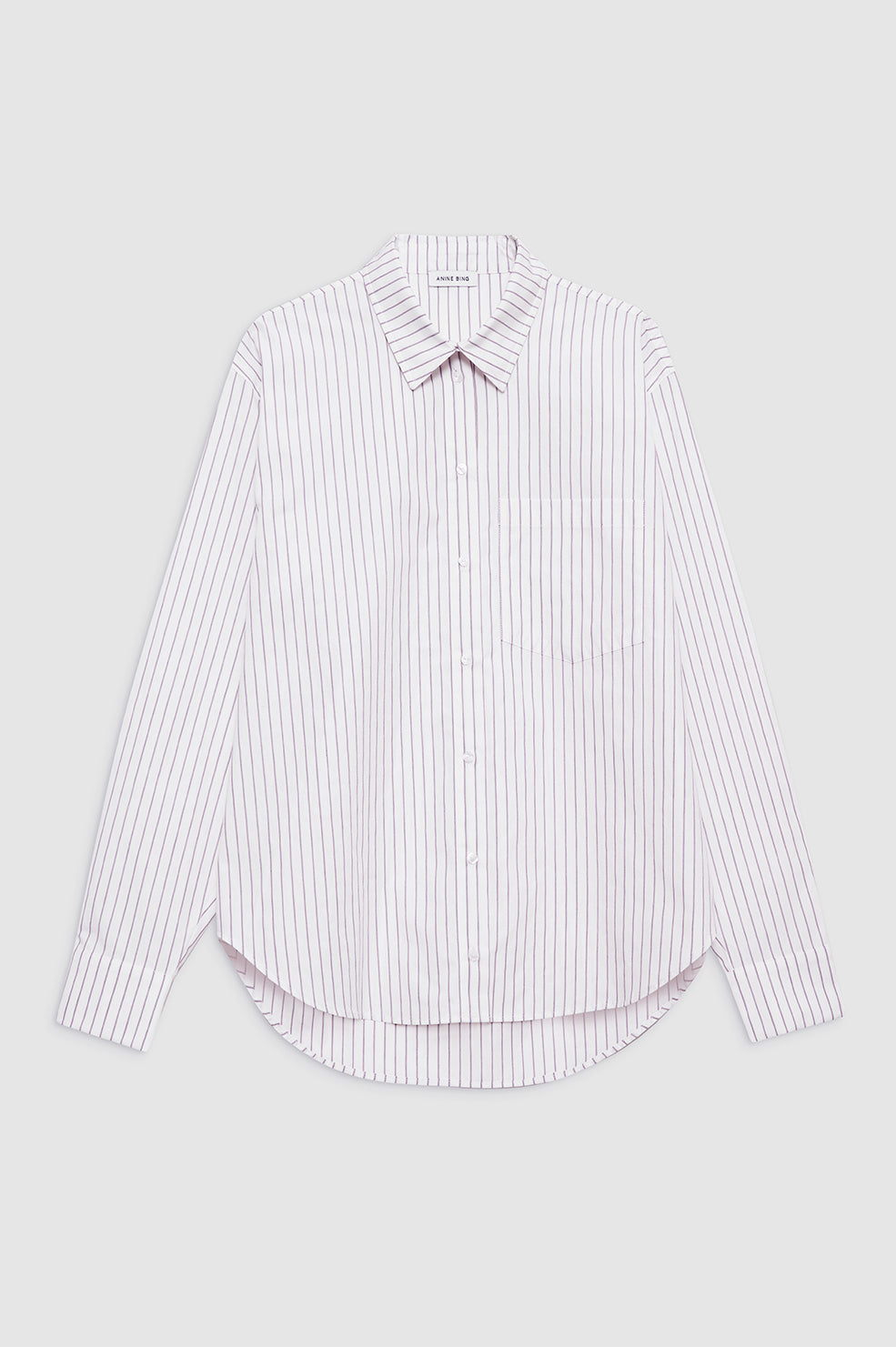 Braxton Shirt - White And Bordeaux Monogram Stripe View 3