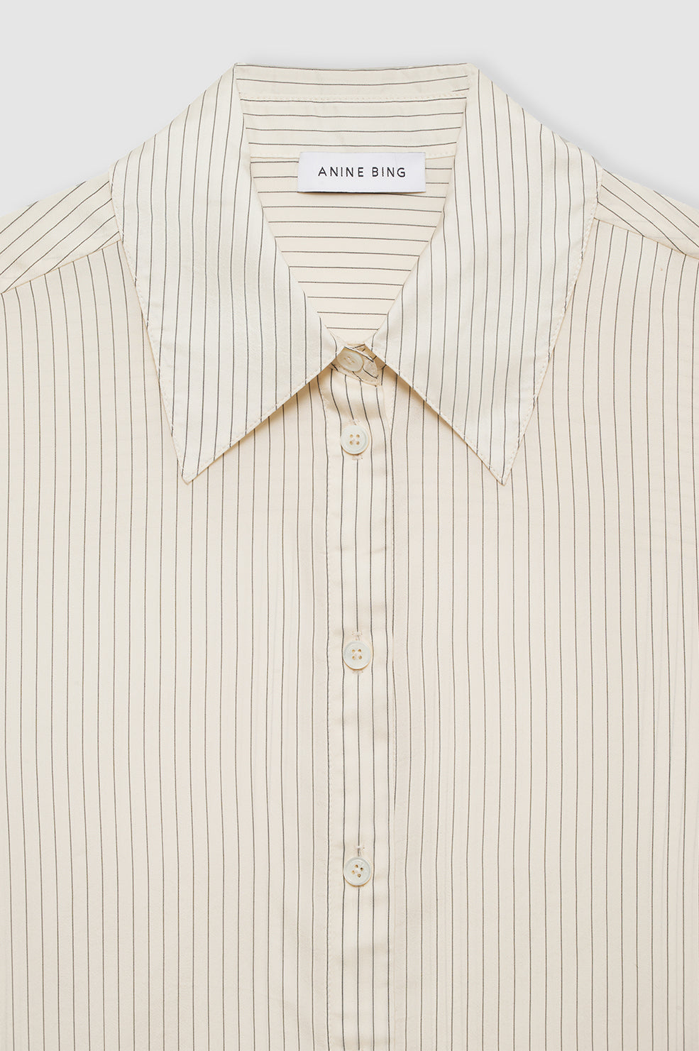 Bridget Shirt - Ivory And Black Pinstripe View 4