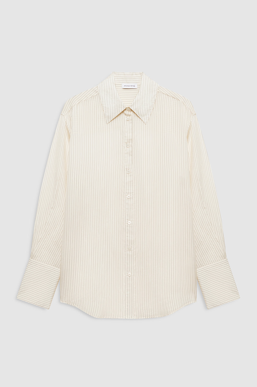 Bridget Shirt - Ivory And Black Pinstripe View 3