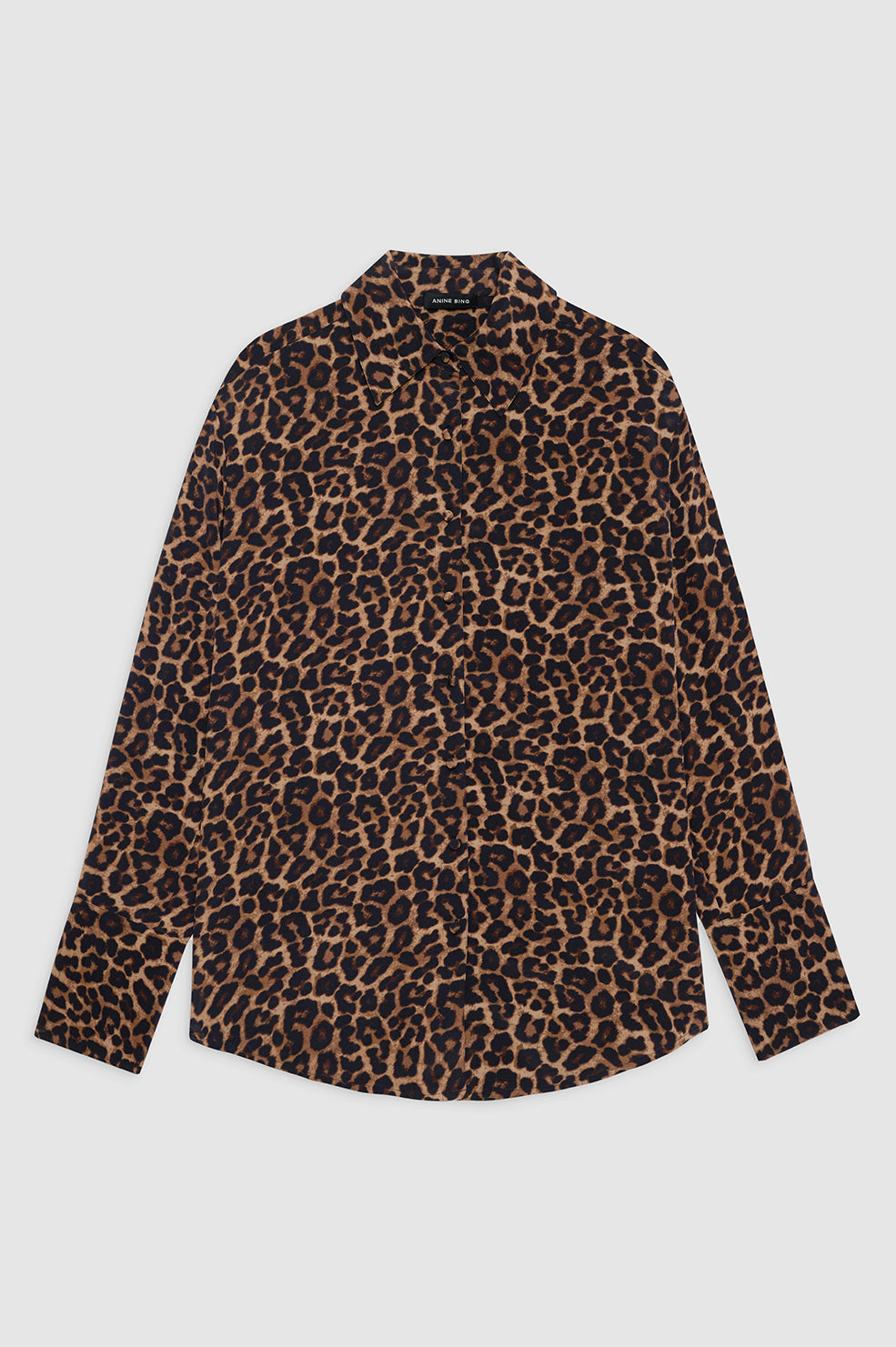 featured-img |ANINE BING Bridget Shirt - Black And Brown Leopard