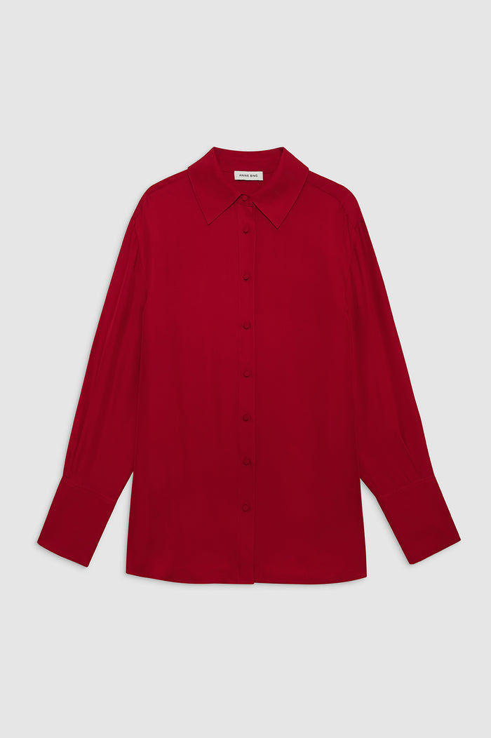 ANINE BING Bridget Shirt - Scarlet Red