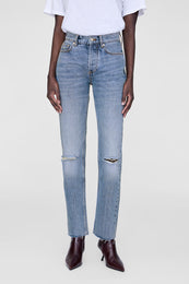 ANINE BING Bruno Jean - Destructed Antique Blue - On Model Front Second Image