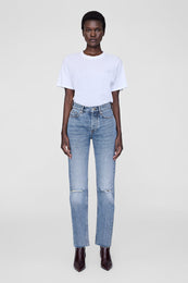 ANINE BING Bruno Jean - Destructed Antique Blue - On model Front