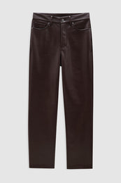 featured-img|ANINE BING Bruno Pant - Deep Brown Recycled Leather - Front View 