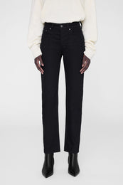 ANINE BING Bruno Jean - Black - On Model Front Detail