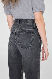 ANINE BING Bruno Jean - Washed Smoke Grey - on model back detail second image