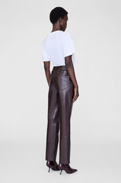 ANINE BING Bruno Pant - Deep Brown Recycled Leather - On Model Back 