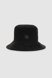 ANINE BING Cabana Bucket Hat - Black - front view