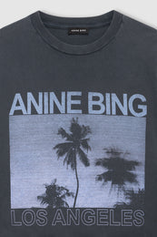 ANINE BING Cade Tee Palms - Washed Grey - detail view