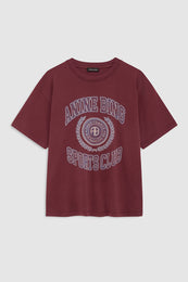 ANINE BING Cade Tee Collegiate - Burgundy - front view