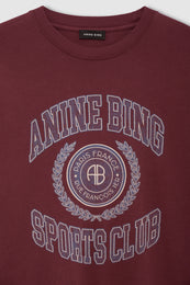 ANINE BING Cade Tee Collegiate - Burgundy - back view