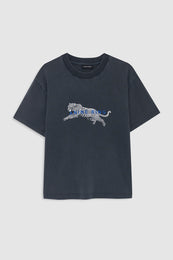 ANINE BING Cade Tee Leopard - Washed Black - front view