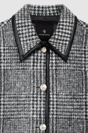 ANINE BING Camden Jacket - Black And Grey Check - Detail View