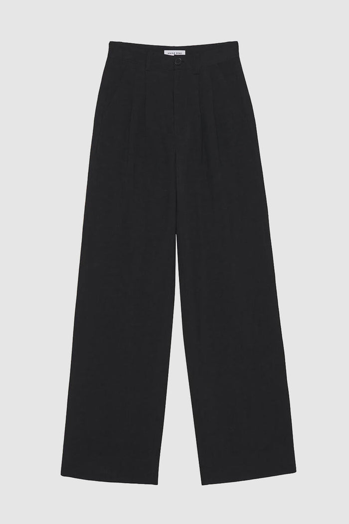 ANINE BING Carrie Pant - Black Linen Blend