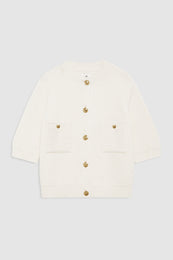 ANINE BING Christa Cardigan - Ivory - on model front