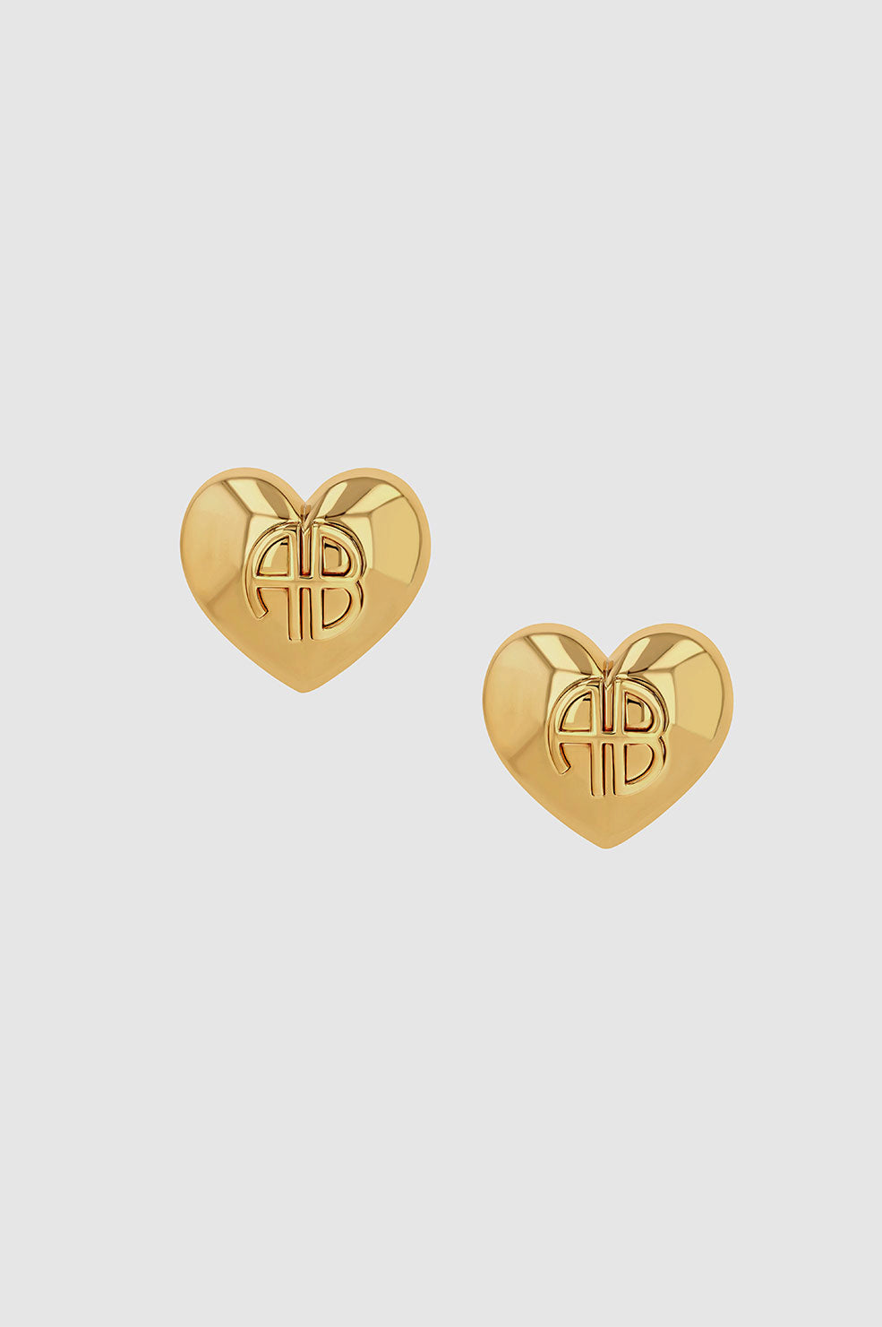 Chunky Heart Earrings - Gold