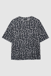 ANINE BING Cohen Tee - Grey Leopard - Front View