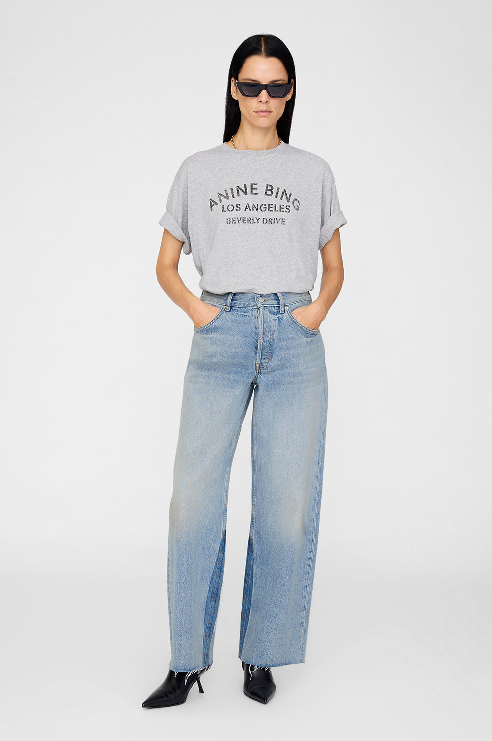 Cohen Tee Los Angeles Stencil - Medium Heather Grey View 1