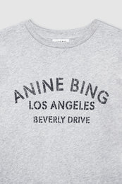 ANINE BING Cohen Tee Los Angeles Stencil - Medium Heather Grey - detail View