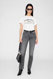 ANINE BING Cohen Tee Paris Stencil - Ivory - on model front 