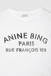 ANINE BING Cohen Tee Paris Stencil - Ivory - detail view