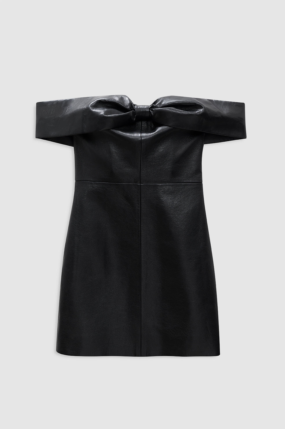 Colleen Mini Dress - Black Recycled Leather View 3