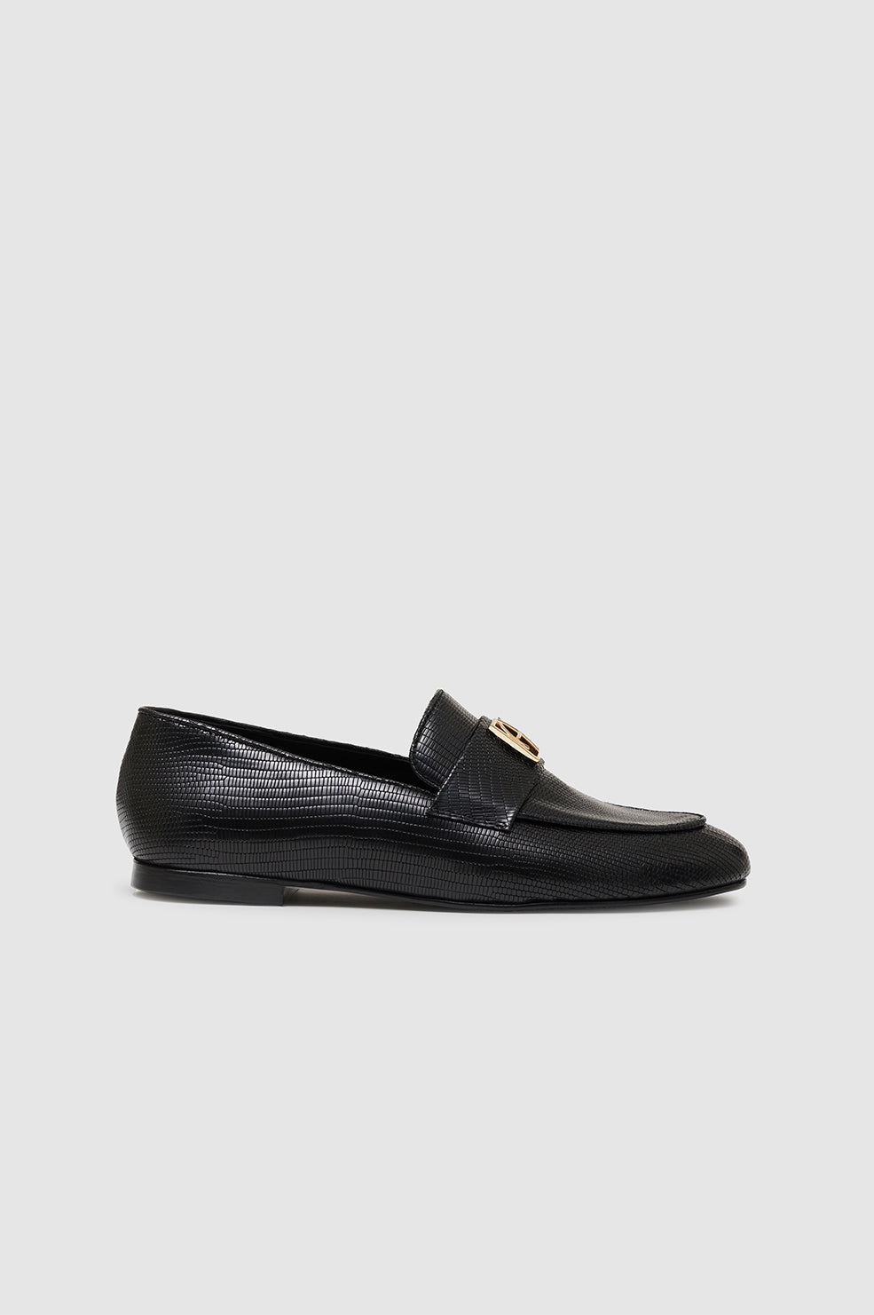 ANINE BING Corrine Loafers Monogram - Black Mini Embossed