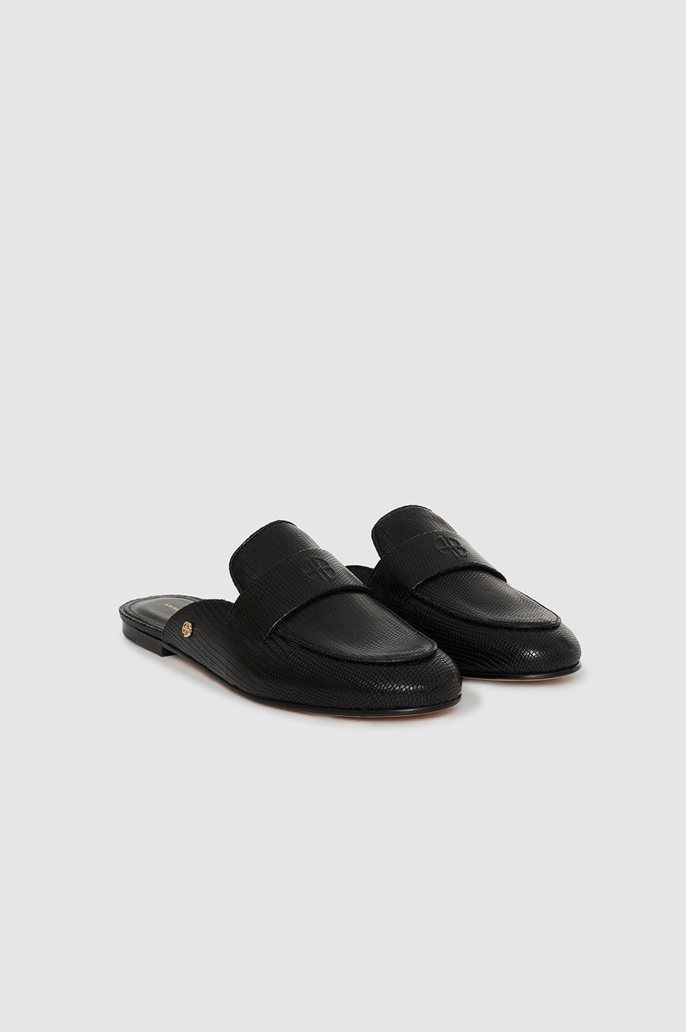 Corrine Mules - Mini Embossed Black View 4