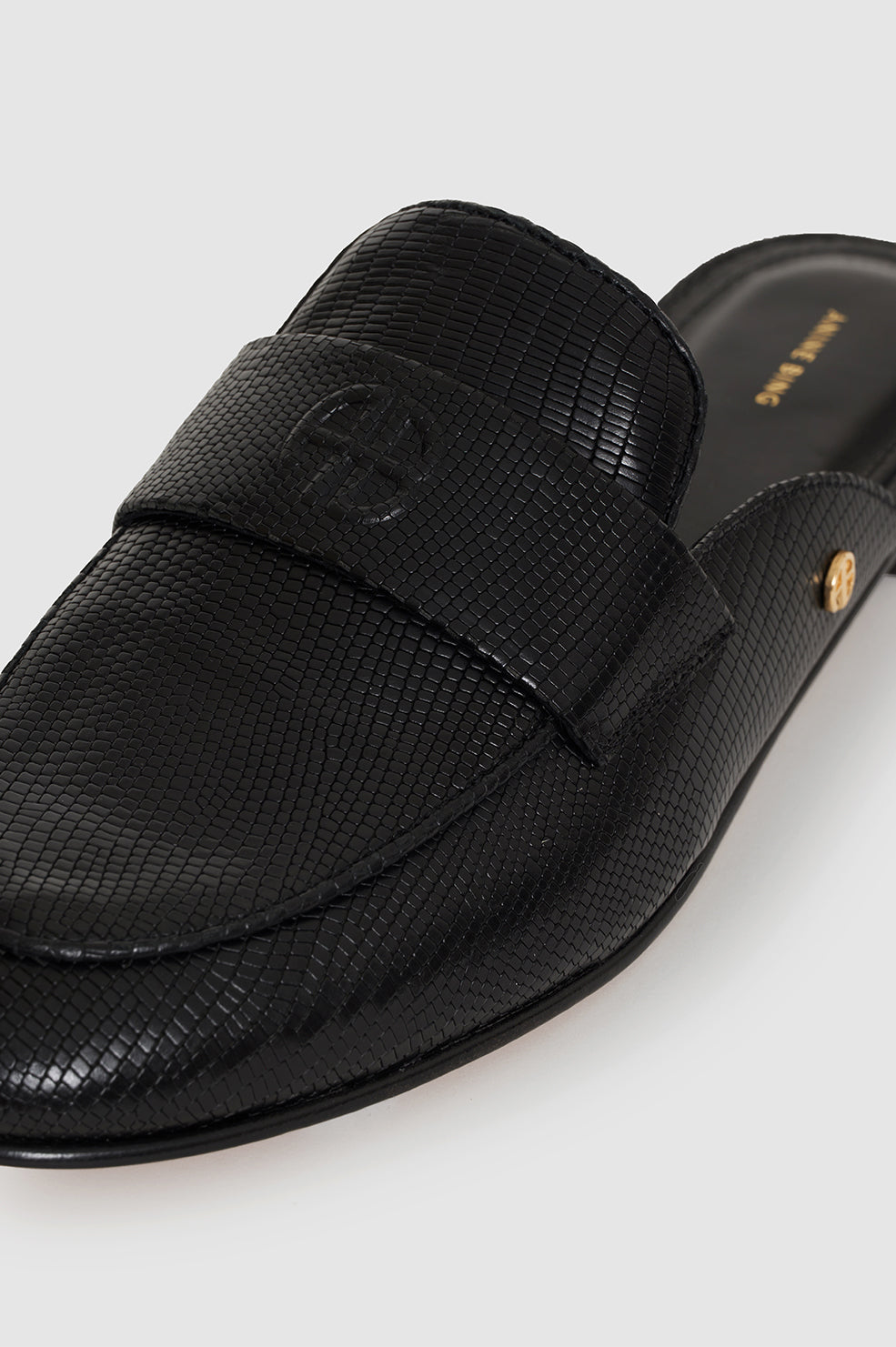 Corrine Mules - Mini Embossed Black View 5