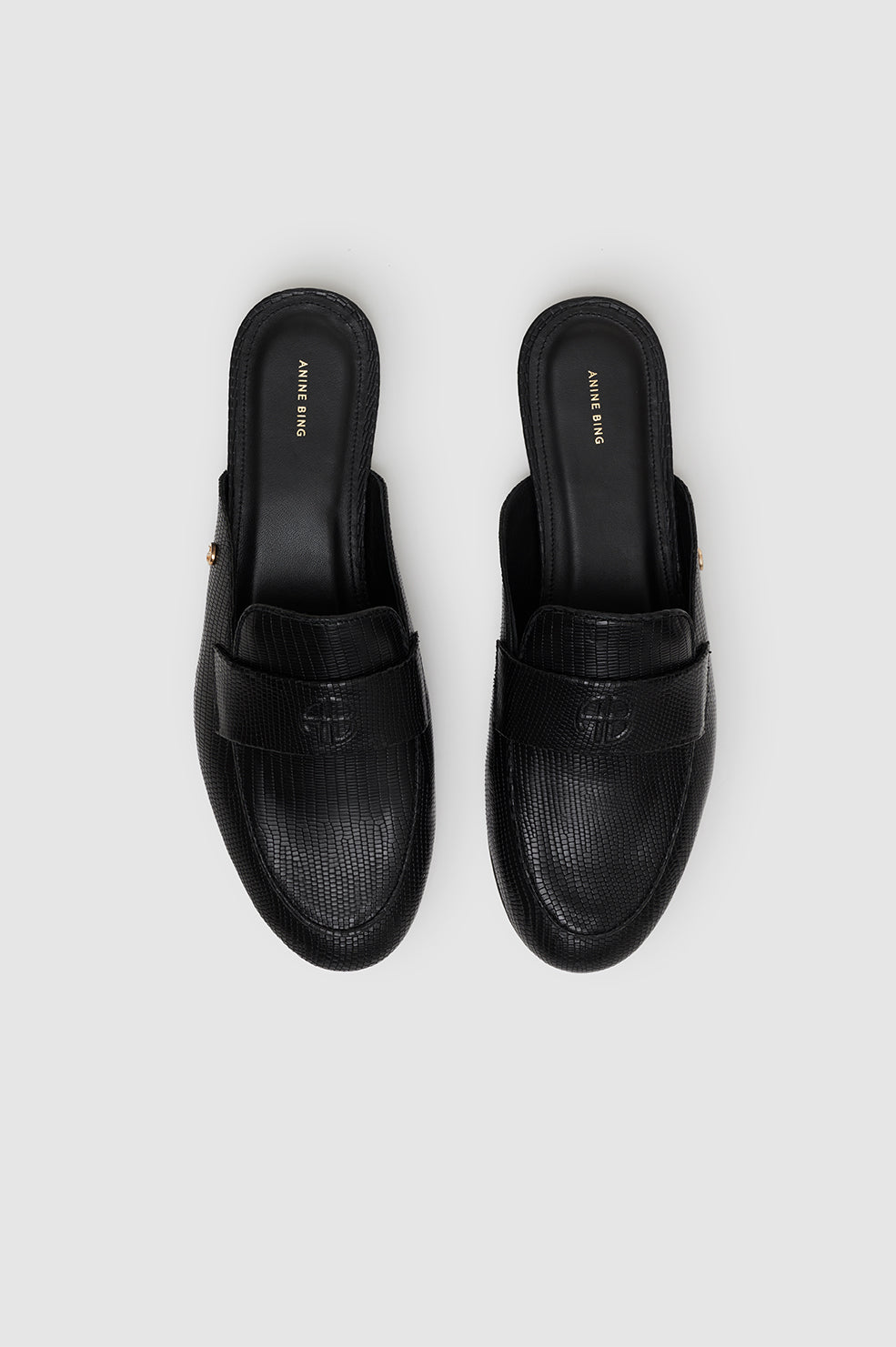 Corrine Mules - Mini Embossed Black View 2