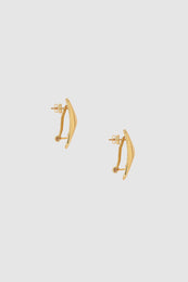 Curved Rectangle Earrings - Gold