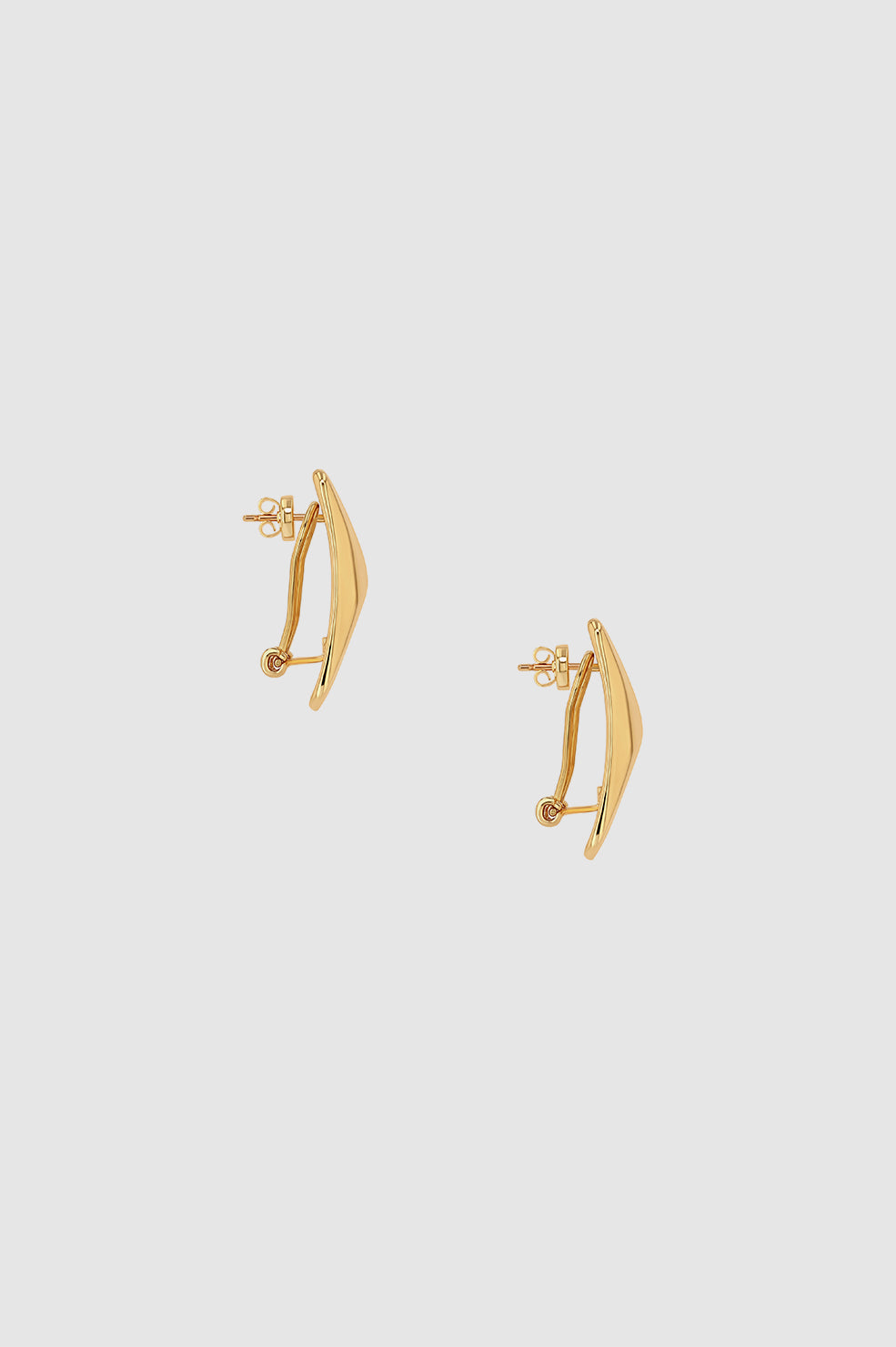 Curved Rectangle Earrings - Gold