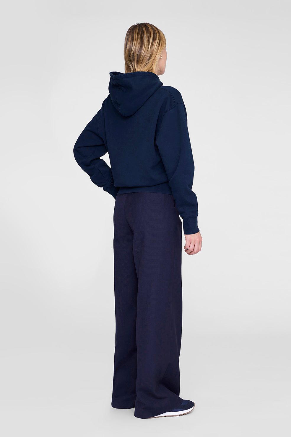 Debbie Shrunken Hoodie Paris - Washed Navy