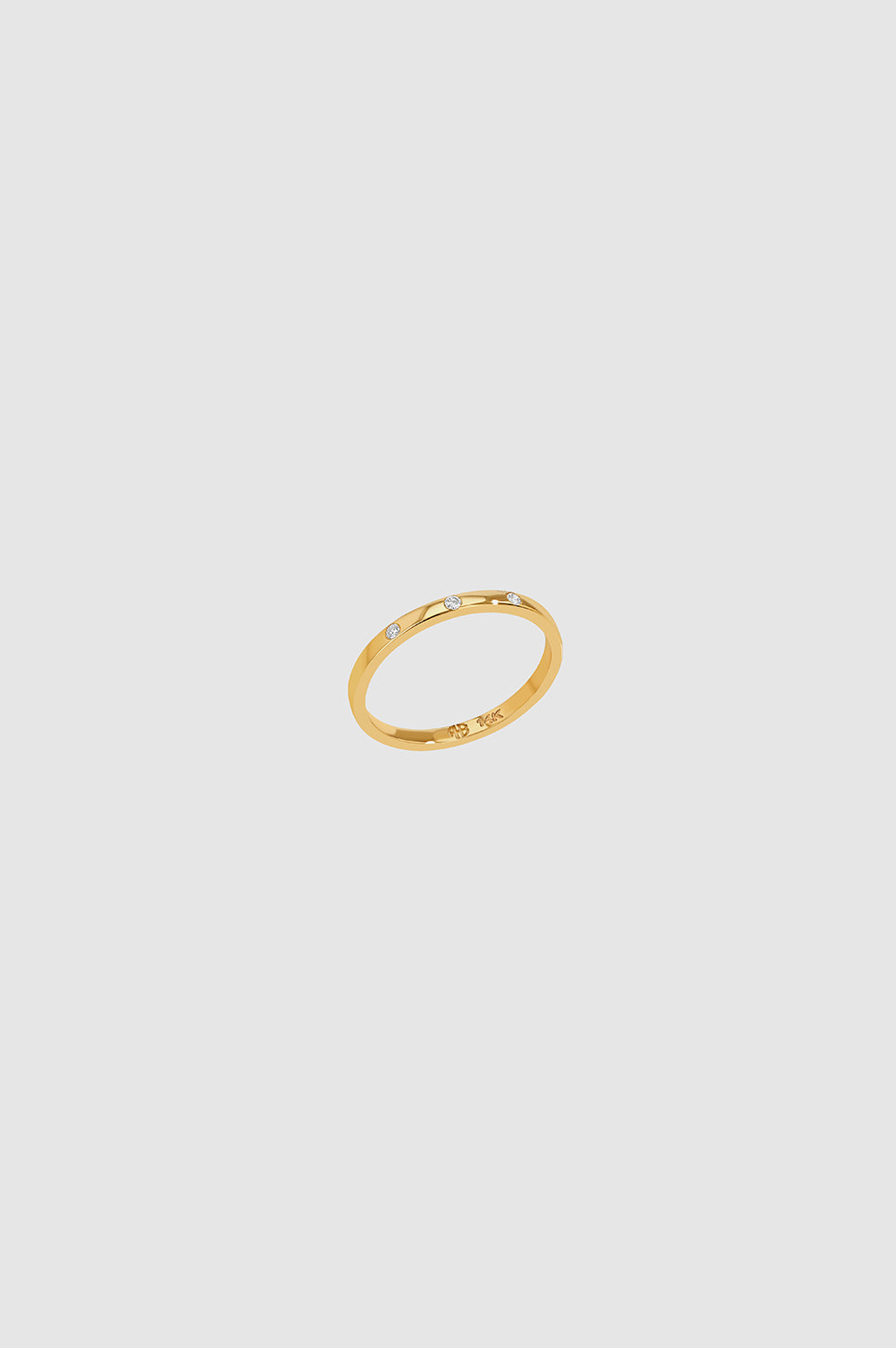 ANINE BING Delicate Diamond Band Pinky Ring - 14k Gold 