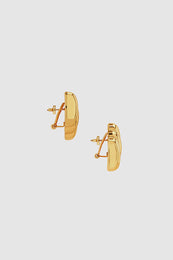ANINE BING Diagonal Ribbed Earrings - Gold - Side View 