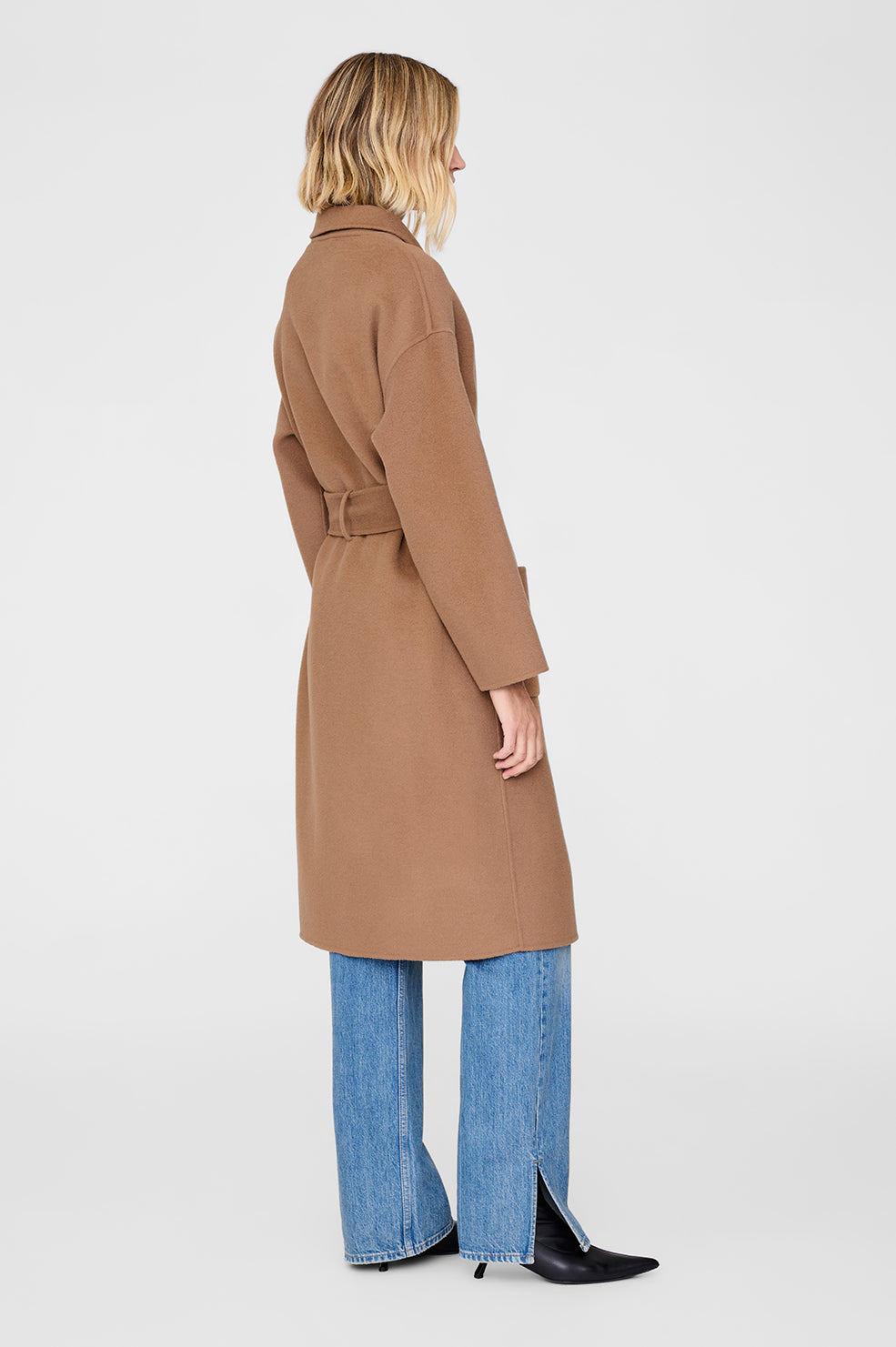 ANINE BING Dylan Coat - Camel Cashmere Blend - On Model Back 