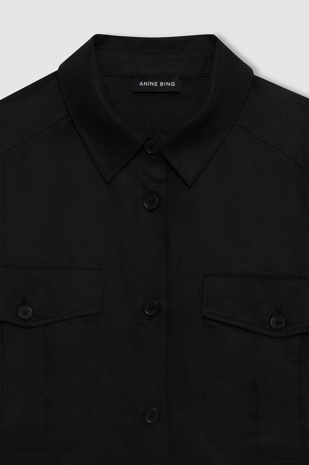 Edith Shirt - Black Linen Blend View 4