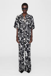 ANINE BING Elain Pant - Black Bird Of Paradise - On Model Front 