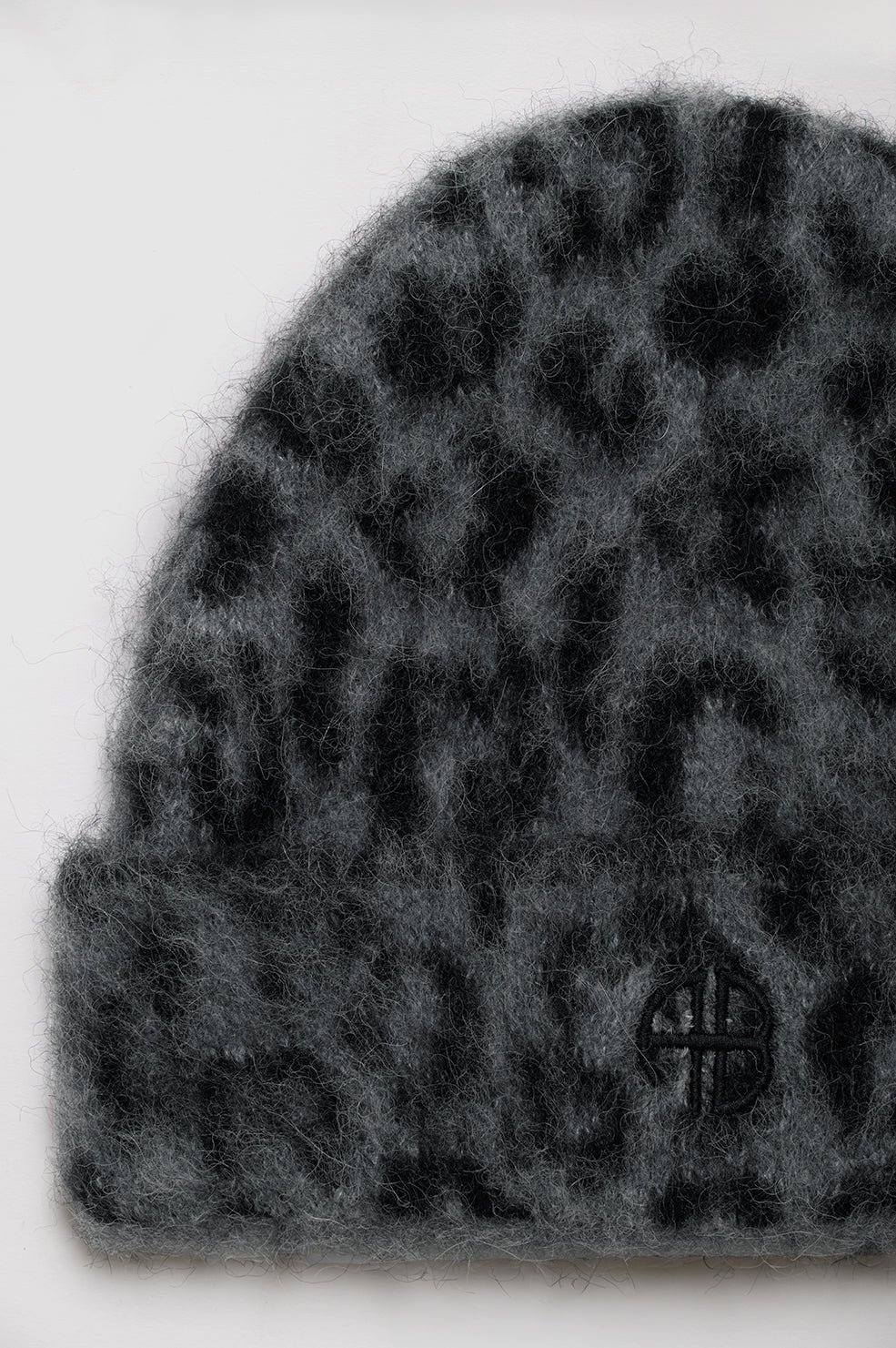 Elia Beanie - Grey Leopard View 3