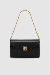 ANINE BING Elly Clutch - High-Shine Black